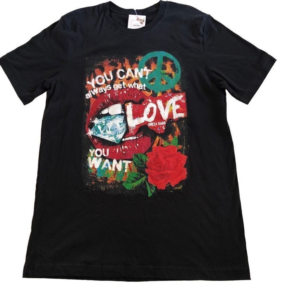 Bella + Canvas Black “You Can’t Always Get What You Want” Graphic T Shirt